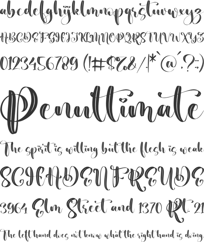 Beauty Nature font preview