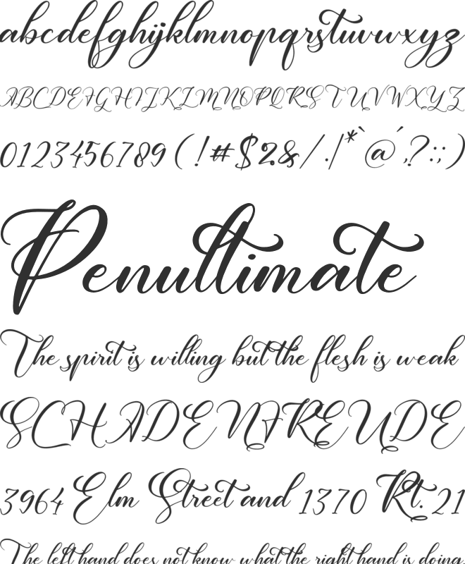 Melintyca font preview