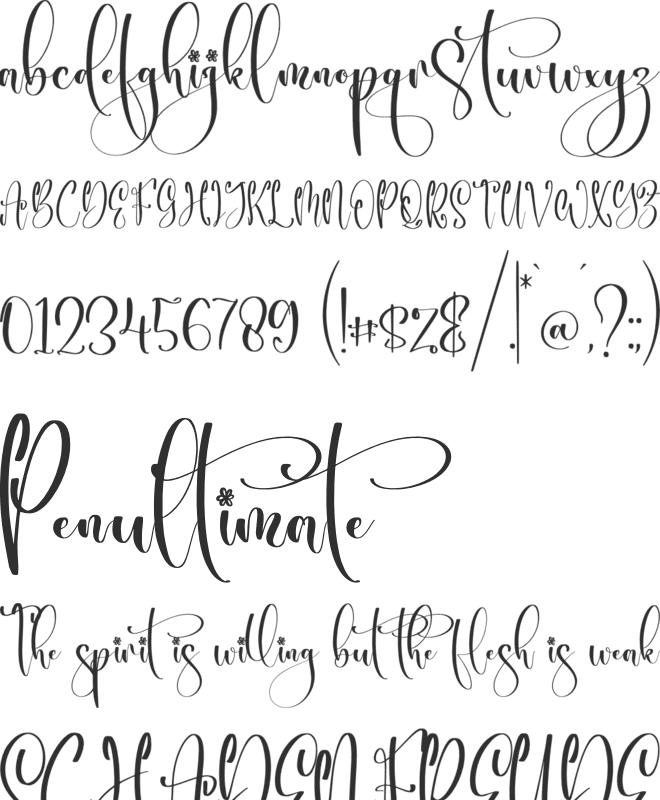 Melanytha font preview