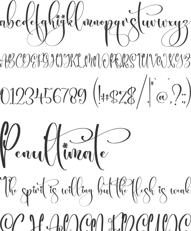 Melanytha font preview