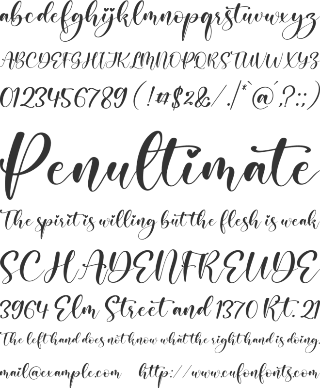 Melisty Patria font preview