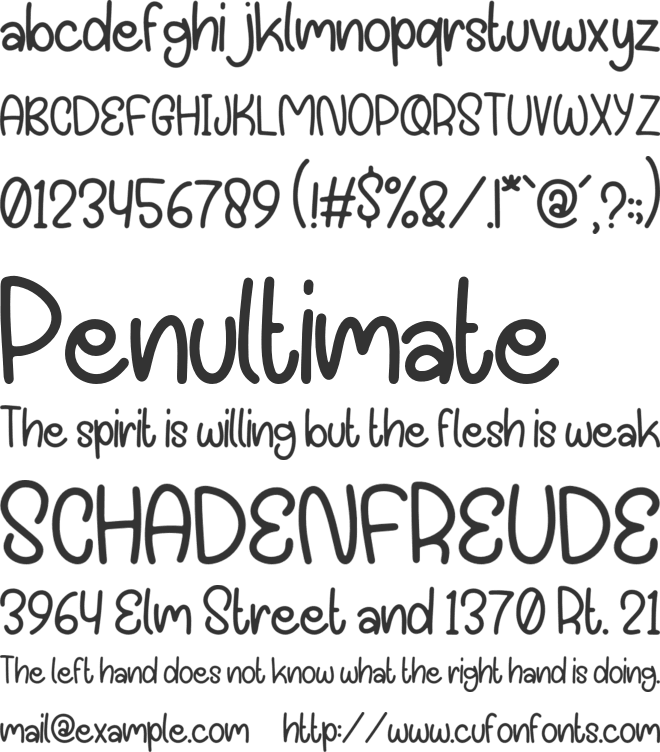 Rainboface font preview
