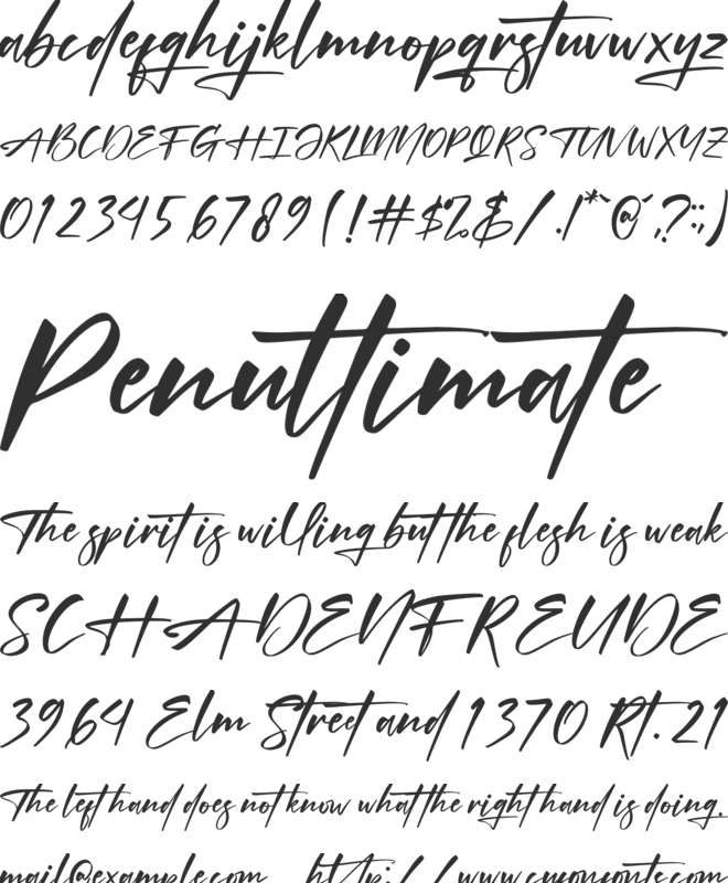 Xantegrode Signature font preview