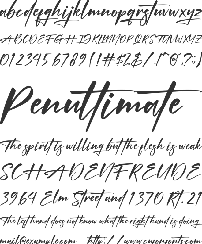 Xantegrode Signature font preview