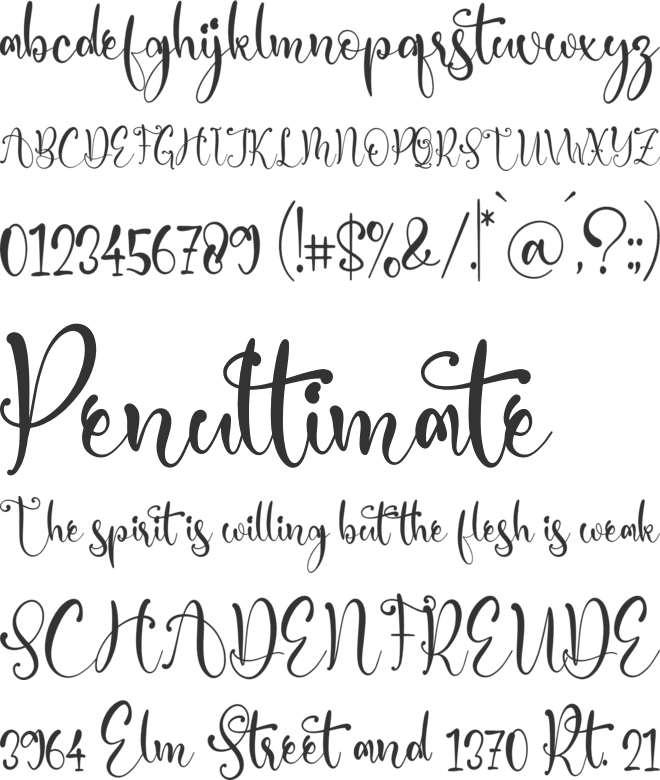 Artistica font preview