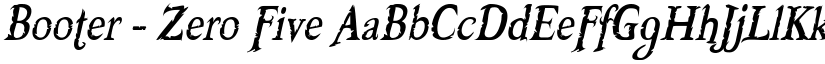 Booter - Zero Five font