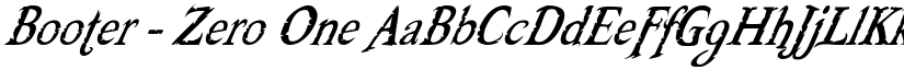 Booter - Zero One font