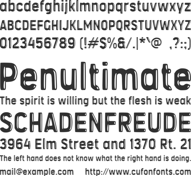 d Dungbess font preview
