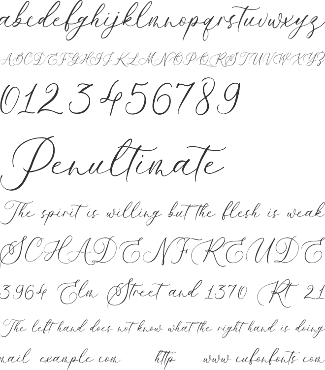 Mellaney Script font preview