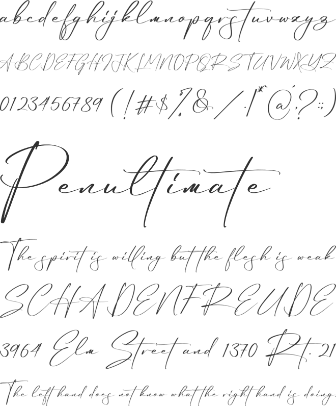 Reltinatha Signature font preview