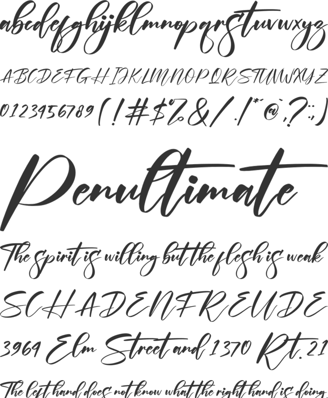 Kristal font preview