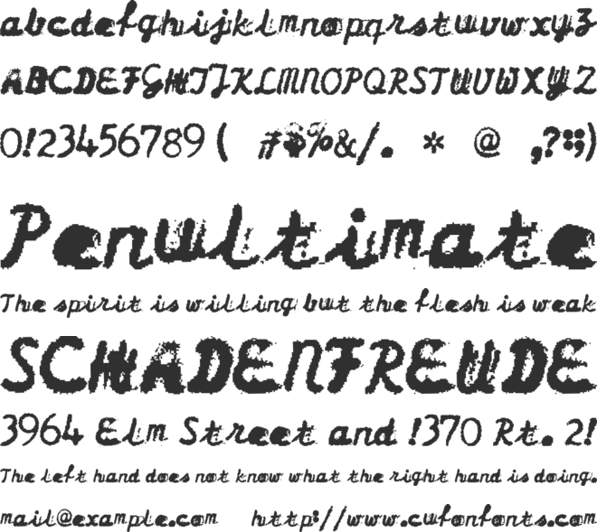 DirtyOlympia font preview