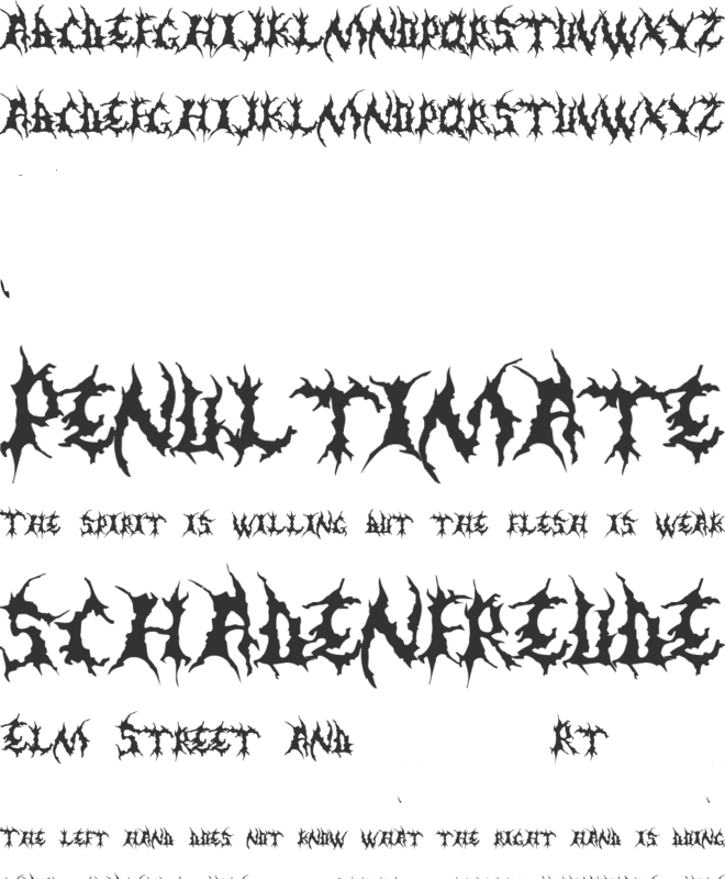 Dementia font preview