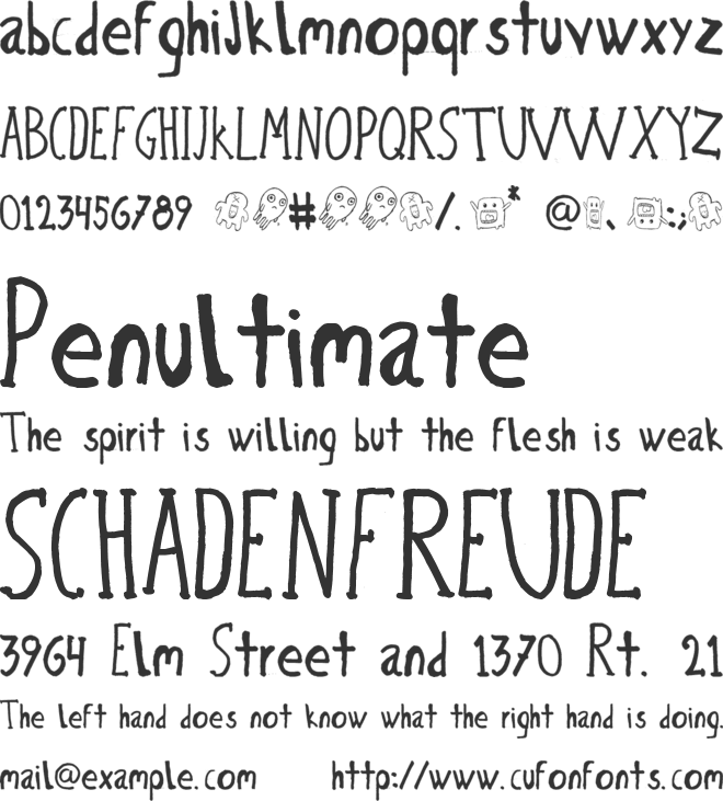 Bicho Plumon font preview