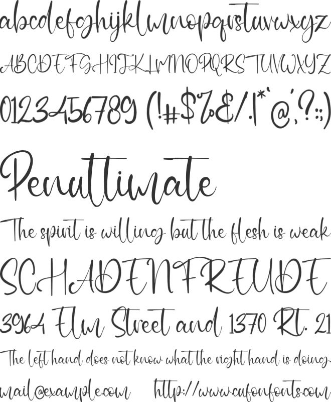 Bursting font preview