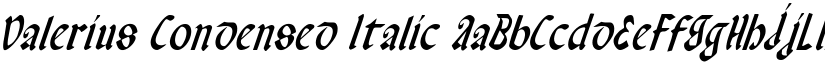 Valerius Condensed Italic font