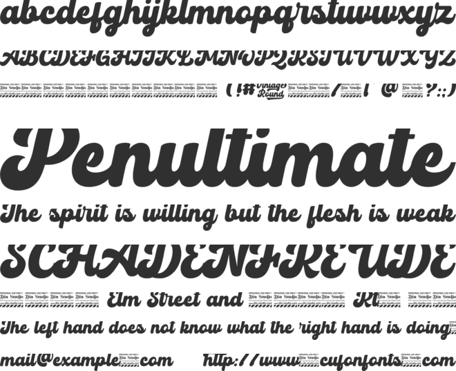 Vintage Round Personal Use font preview