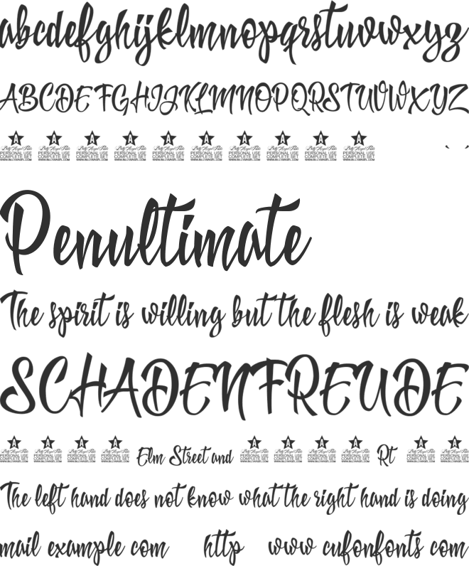 Think of You Personal Use font preview