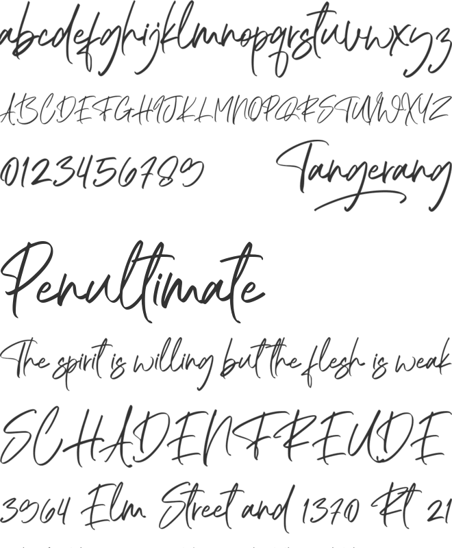 Tangerang font preview
