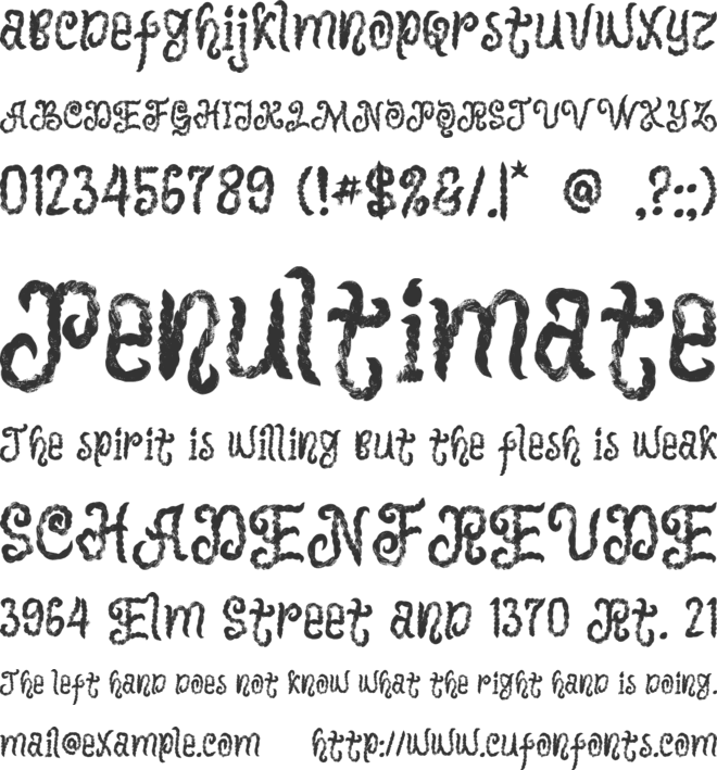 Witchness font preview