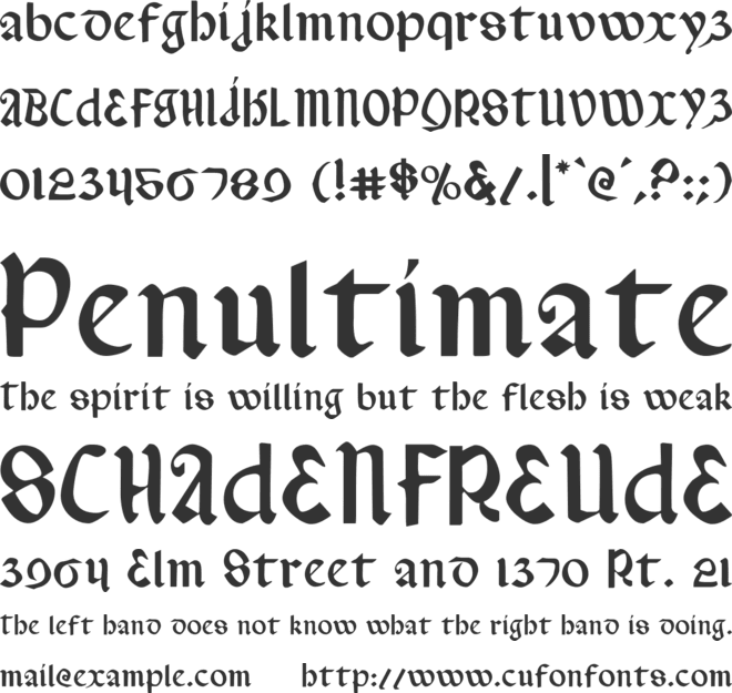 Valerius font preview
