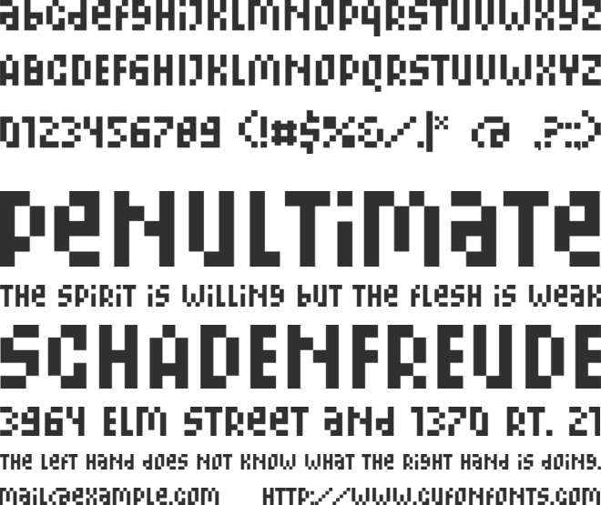 Gorgeous Pixel font preview
