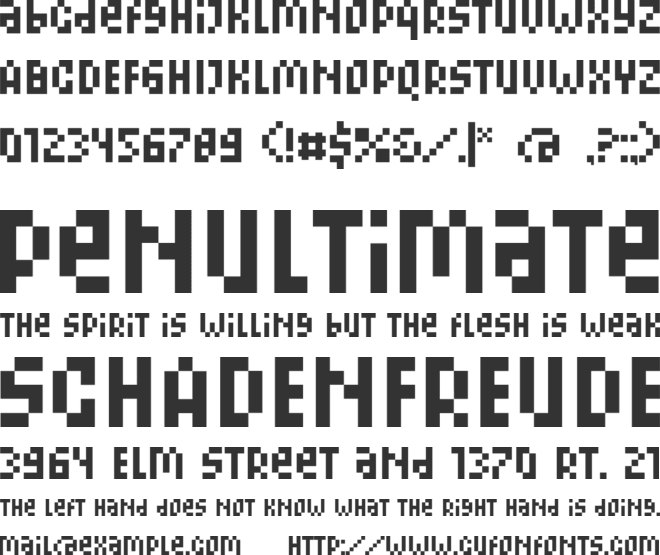 Gorgeous Pixel font preview