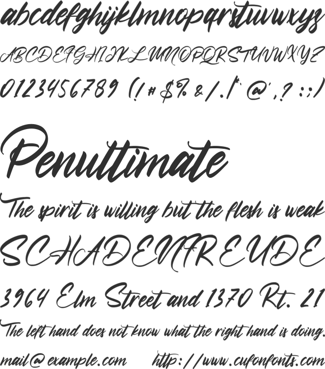 Nighttime font preview