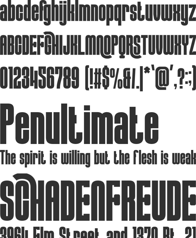 MUSCULAR STRENGTH font preview