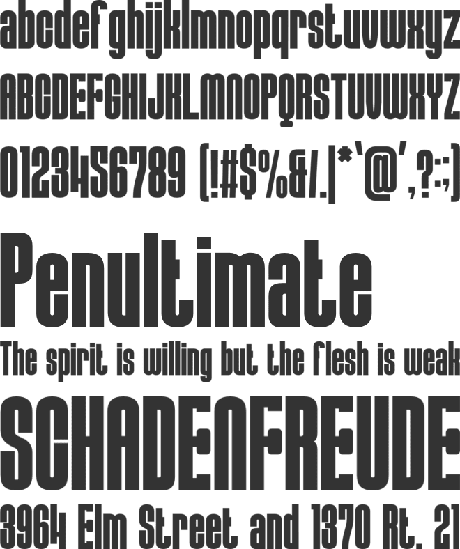 MUSCULAR STRENGTH font preview