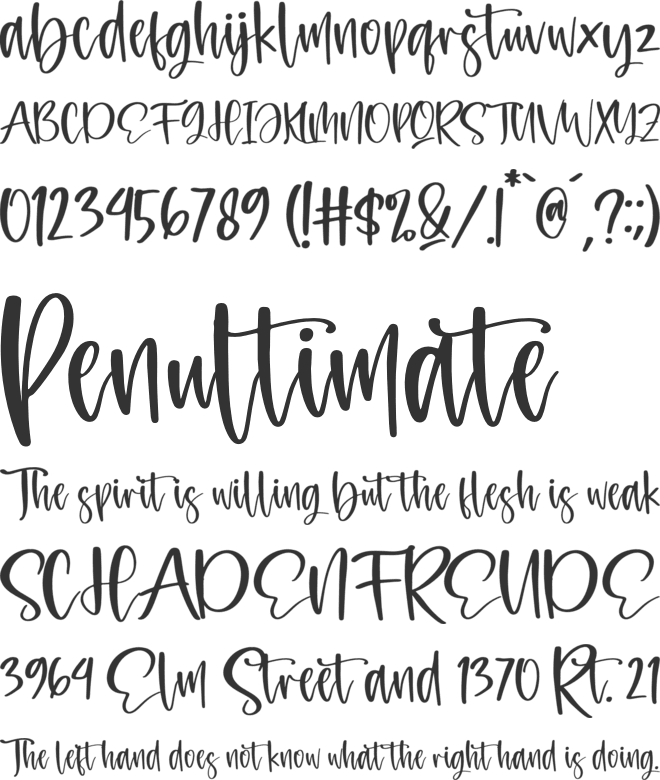 Mastelo font preview