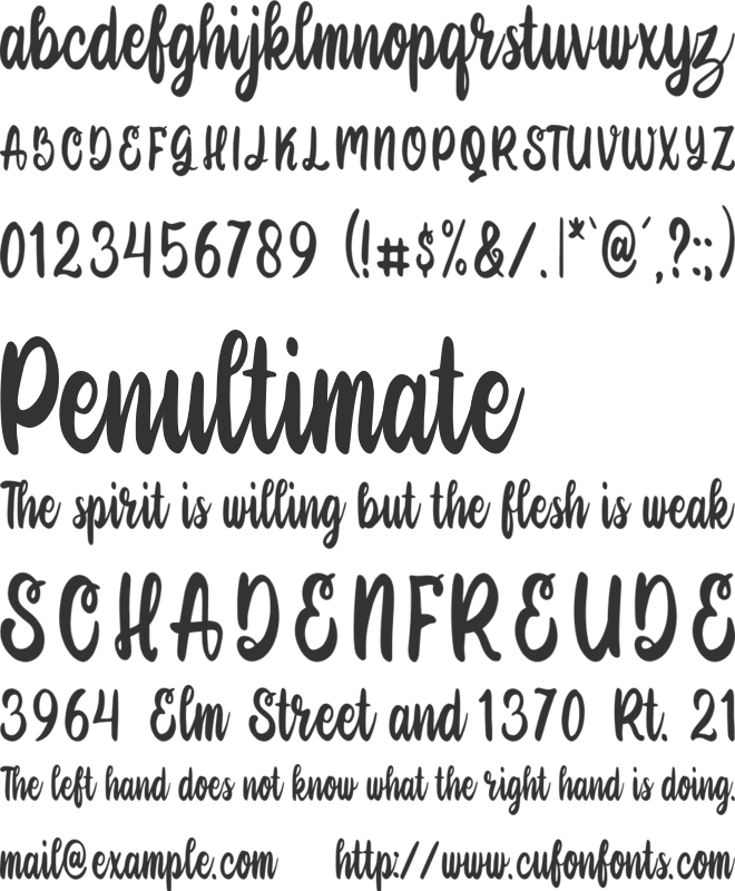 Deanita font preview