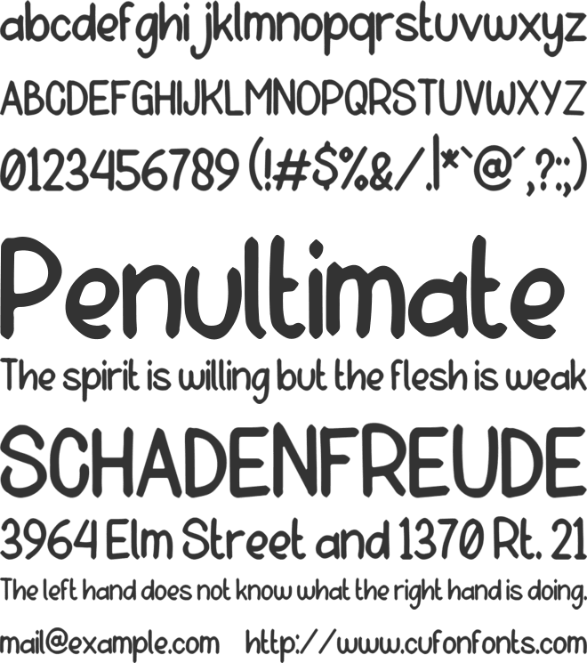 Rough Comic font preview