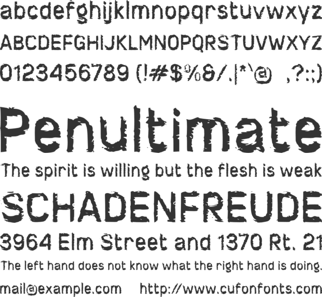 d Destruksi font preview