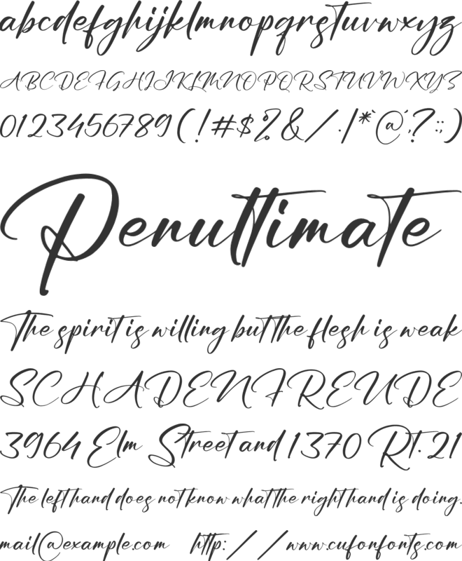 Australia Custom font preview