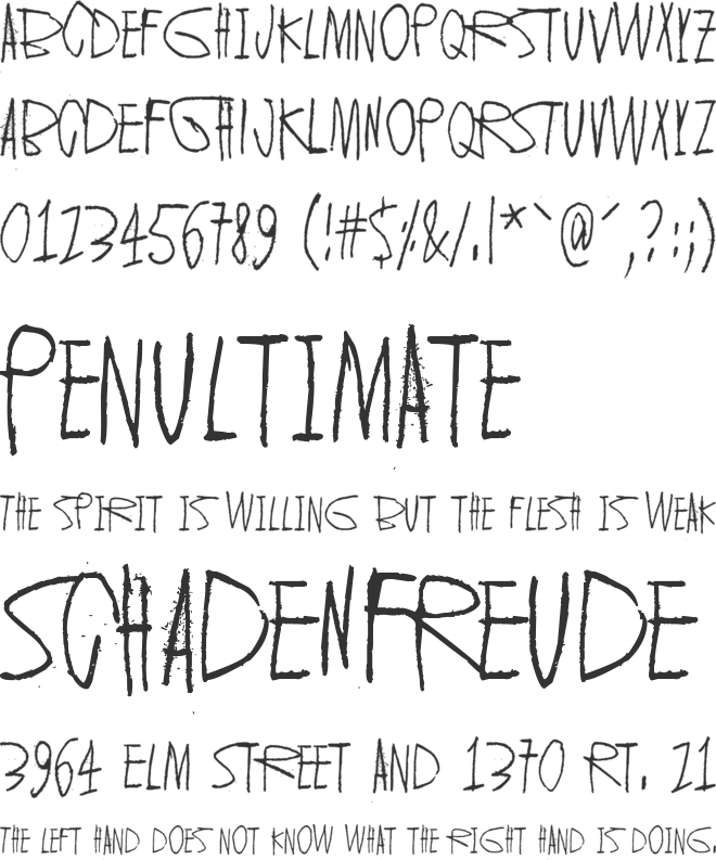 Keveat sandaalit font preview