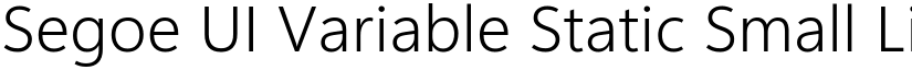 Segoe UI Variable Static Small Light font