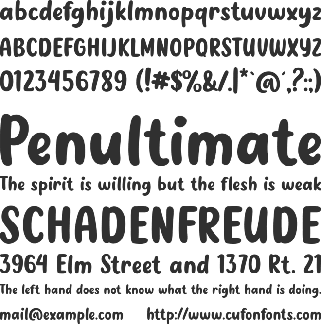 Cheesecake font preview