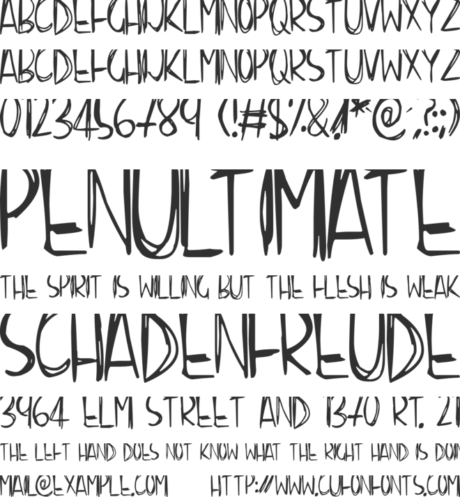 Scraggly font preview