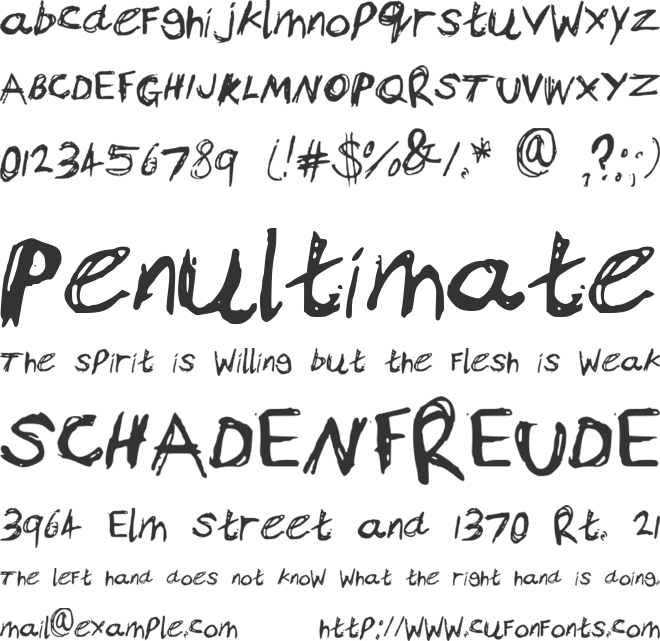 Bams Anger font preview