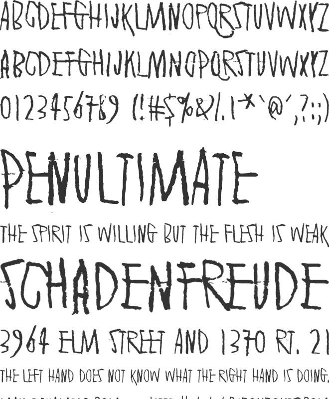 Secretly wishing for rain font preview