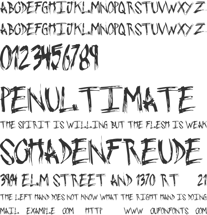 PushingSticks font preview