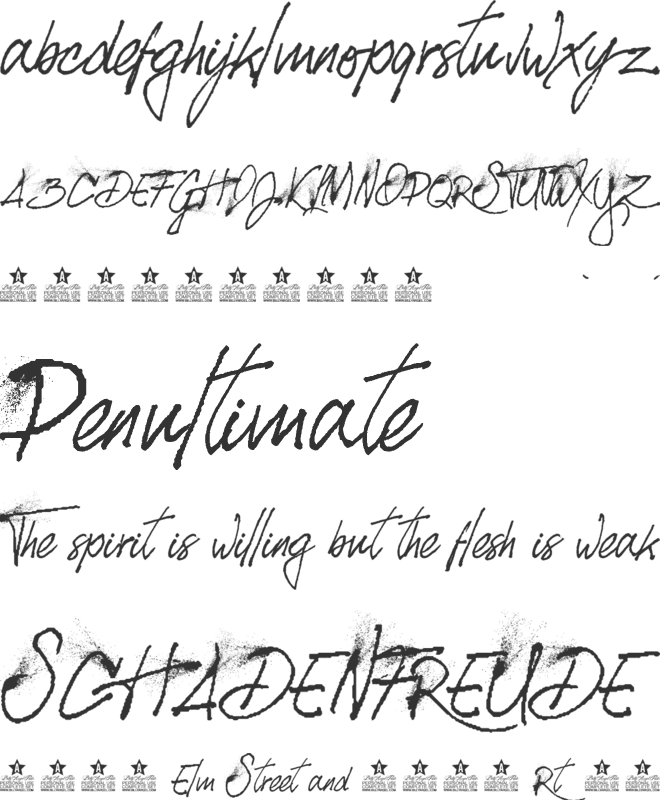 SPLATTED PERSONAL USE font preview