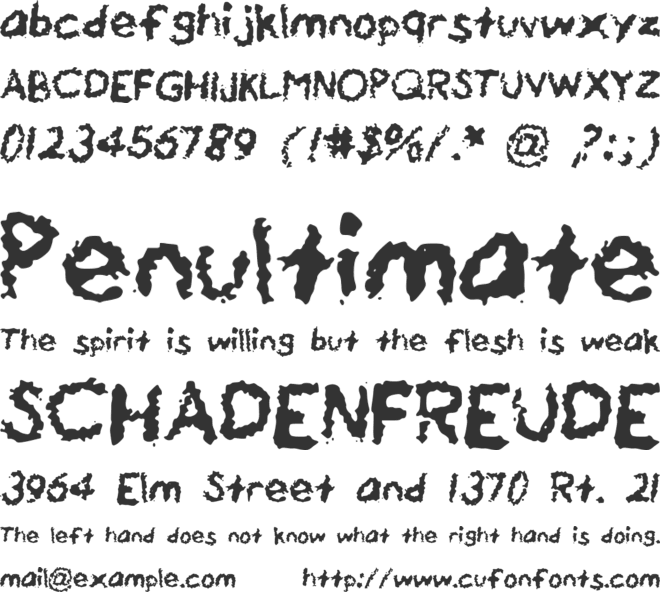 DrippyWatercolor font preview