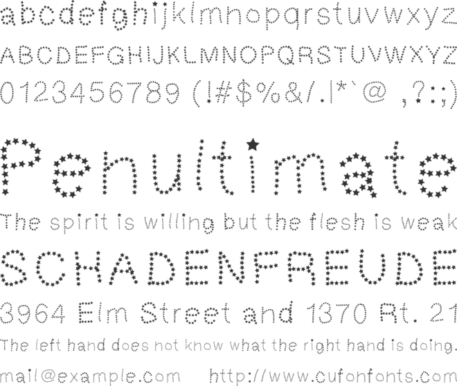 MGtalkingstars font preview