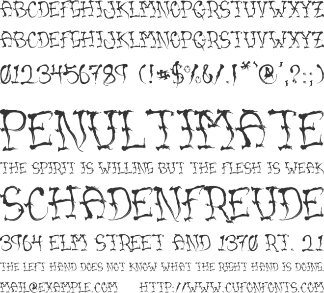 VTC Sumi Slasher One font preview