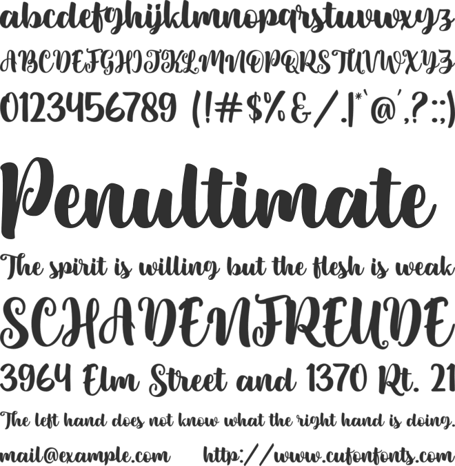 Sweety Renna font preview