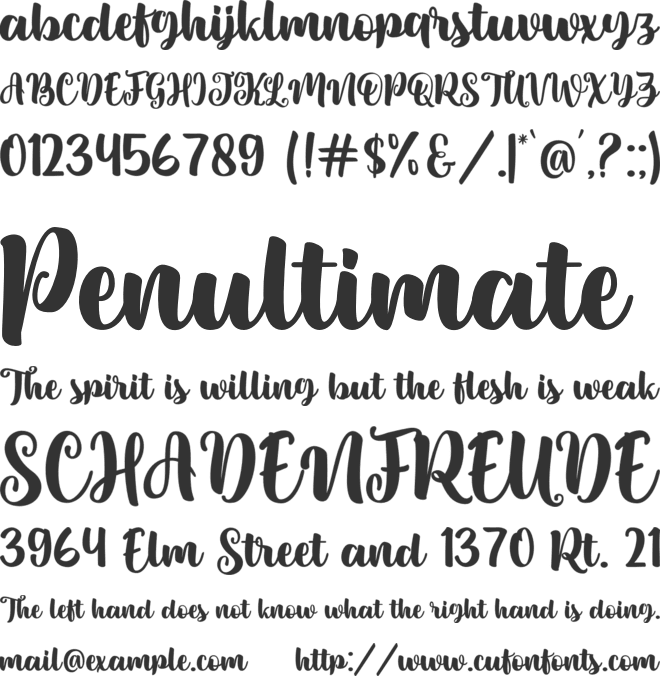 Sweety Renna font preview
