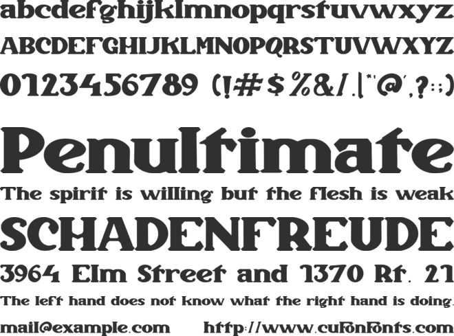 Sulfone font preview
