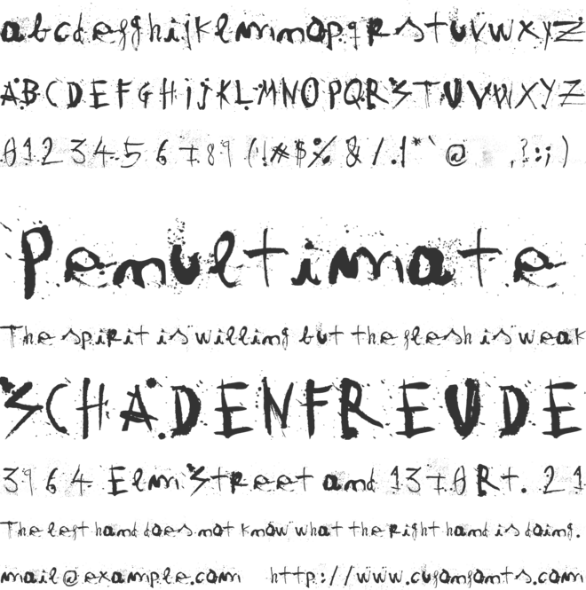 woodcutter TINTA CHINA font preview